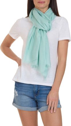 Bruno Magli Solid Fringe Scarf in Aqua at Nordstrom Rack