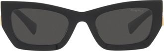 Miu Miu Dark Gray Rectangular Ladies Sunglasses MU 09WS 1AB5S0 53