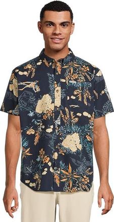 Columbia Rapid Rivers Printed Short Sleeve Shirt Mens Clothing Collegiate Navy Outbacked : 2XL, Cotton/Elastane