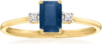 Canaria Canaria Sapphire Ring With Diamond Accents in 10kt Yellow Gold
