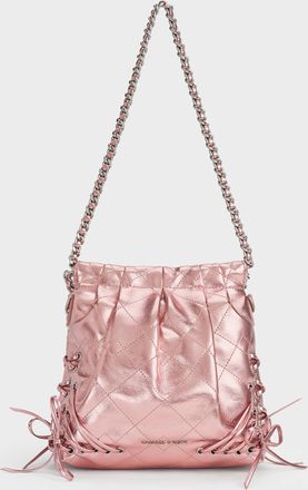 Charles & Keith Duo Metallic Grommet Chain-Handle Two-Way Backpack