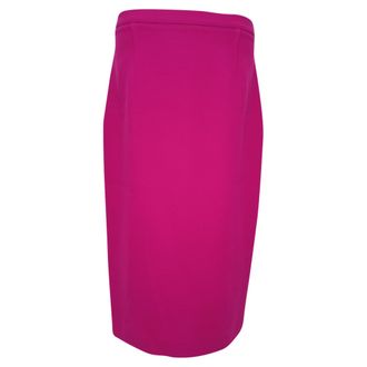 Roland Mouret Midi Pencil Skirt in Pink Wool