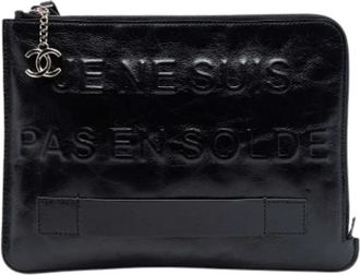 Chanel Pre-owned Vintage Clutch - Dames - Vintage Clutch - Zwart - ONE Size - Leer - Vintage