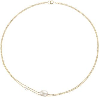 Lily & Roo Gold Layered Large and Small Pearl Choker
