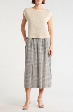 Max Studio Knit Vest Twofer Dress in Ecru/Black Check at Nordstrom Rack, Size X-Small