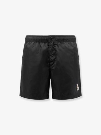 Moncler Boxer mare in nylon con patch logo sul fondo - MONCLER - gender_Man