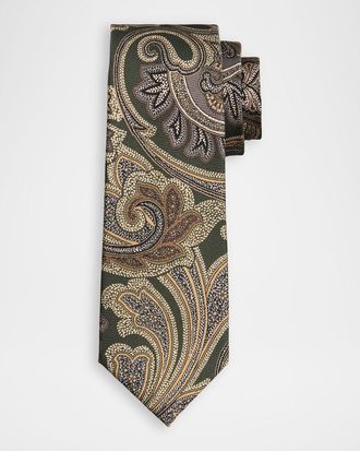 Kiton Men & apos;s Silk Maxi-Paisley 7-Fold Tie