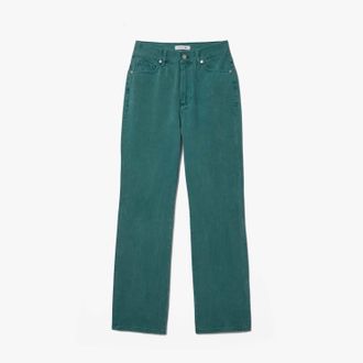 Lacoste Womens Straight Leg Natural Dye Denim Jeans in Green Cotton - Size 29W/32L