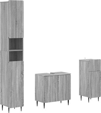 vidaXL Juego De Armarios De Ba&ntilde;o De 3 Piezas Zwolle Vidaxl
