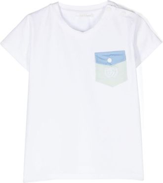 Patachou embroidered-logo T-shirt - kids - Cotton/Elastane - 6 - White