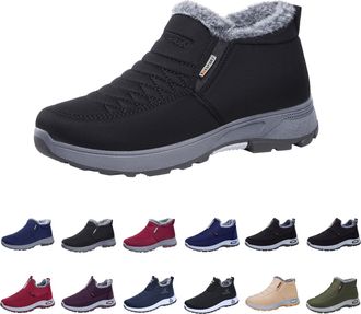 Generic wide fit boots for women uk Winter Boots for Women UK Wide Fit Waterproof Shoes Ladies Warm Fur Lined Snow Boot Thermal Non Slip Walking Boot Faux Flu