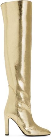 Giuseppe Zanotti 105mm Hattie knee-high boots - women - Fabric/Leather - 37.5 - Gold