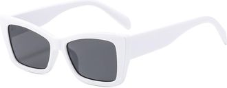 Generic Outdoor Women Vacation Sunglasses Driving Commuter Men Trendy Sun Glasses(White)