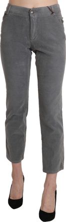 Ermanno Scervino Gray Cropped Cotton Stretch Trouser Womens Pants