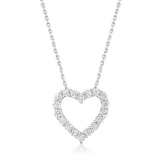 Ross-Simons Diamond Heart Pendant Necklace in 14kt White Gold