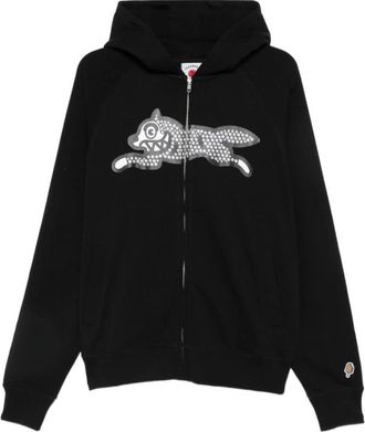 Icecream Icecream, Hoodies & sweatvesten, Heren, Zwart, S, Katoen, Glitter Running Dog Zip Through Hood
