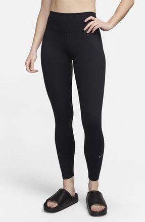 Nike One University High Waist Leggings in Black/Black at Nordstrom Rack, Size X-Small