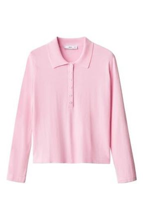 Mango Long Sleeve Polo Sweater in Pink at Nordstrom Rack, Size Medium
