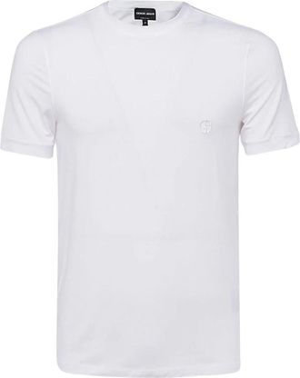 Giorgio Armani Witte Katoenen T-shirt en Polo - Heren - T-shirts - Wit - XL - Katoen - Tops