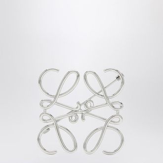 Loewe Anagram brooch in silver-tone metal