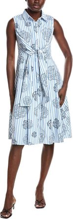 Gracia Stripe Print Sleeveless Front Tie Dress