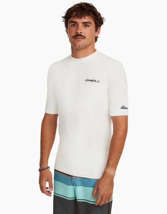 O'Neill Mens ONeill Mens Skins Short Sleeve Rash Vest - White - Size: 42