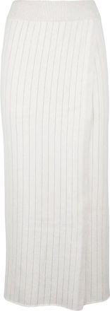 Eleventy Rokken, Dames, Beige, S, Wol, Gebreide midi rok