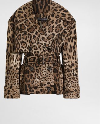 Dolce & Gabbana Leo-print Cotton Drill Jacket - Woman Coats And Jackets Animal Print 38