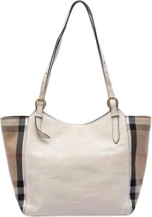 Burberry Pre-owned Canterbury Schoudertas - Dames - Vintage Schoudertas - Beige - ONE Size - Leer - Vintage