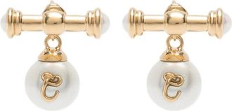 Chlo&eacute; Gold Pearly Drop Earrings
