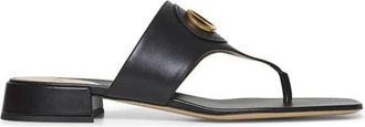 Valentino Garavani VLogo Signature Slide Sandal - Dames - Slippers - Zwart - 36 EU - Leer - Schoenen