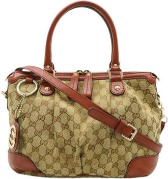 Gucci Pre-owned Handbags, female, Beige, Size: ONE SIZE Pre-owned GG Canvas Tote Bag
