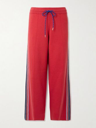 Guest In Residence Pantaloni Sportivi In Misto Cotone Con Righe - Rosso