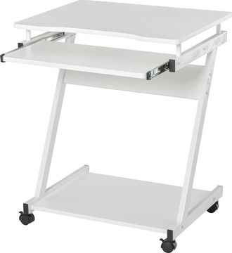 Carter's Movable Computer Desk with 4 Moving Wheels Sliding Keyboard Tray Home Office Workstation White - CARTER | TJ Hughes