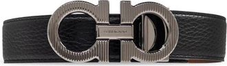 Ferragamo Dubbelzijdige riem - Heren - Riemen - Zwart - 105 CM - Leer - Accessoires