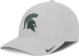 Nike Michigan State Sideline Practice Nike Mens Dri-FIT College Hat in Grey | NC530BBMST-3XB