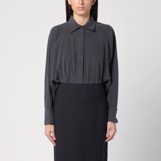 Max Mara Anthracite grey silk body shirt