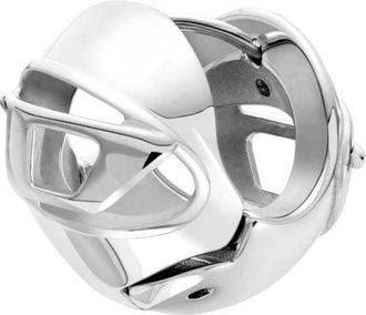 Diesel Stainless Steel Hoop Earring - Earrings - Unisex - Silver