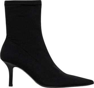 Patrizia Pepe Go Green Enkellaarsjes - Dames - Laarzen met Hak - Zwart - 38 EU - Leer - Schoenen