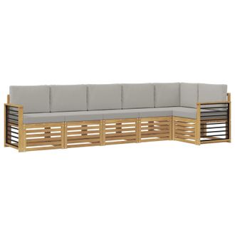 vidaXL Conjunto De Sof&aacute;s De Exterior 6 Pcs Blanco Y Gris Claro Vidaxl