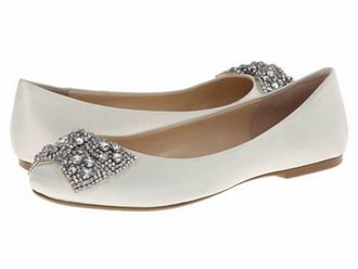 Betsey Johnson Womens Ever Satin Flat Shoes In Ivory