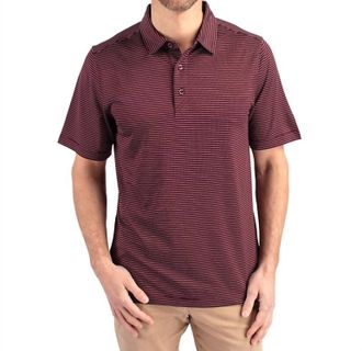 Cutter & Buck Forge Pencil Stretch Polo Shirt In Bordeaux