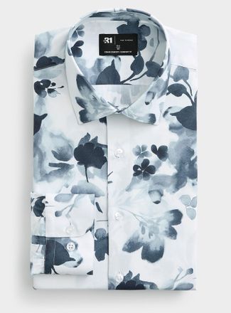 Le 31 Mens Floral shadow shirt Comfort fit