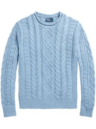Polo Ralph Lauren Long Sleeve Knit Pullover - men - Linen/Flax/Cotton/Cashmere - M - Blue