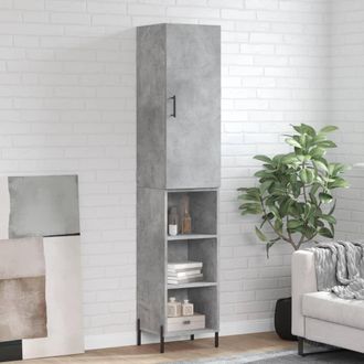 Berkfield Home Highboard Concrete Grey 34.5x34x180 cm Engineered Wood