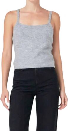 endless rose Knit Tank Top In Heather Grey