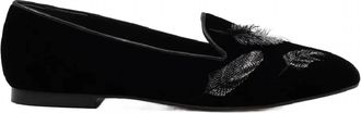 Arteana Womens Gigi Smoking Slipper In Black Suede
