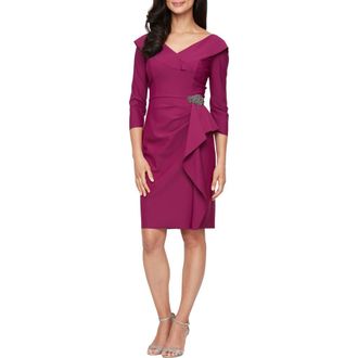 Alex Evenings Contour Collection Cocktail Dress in Passion at Nordstrom Rack, Size 14