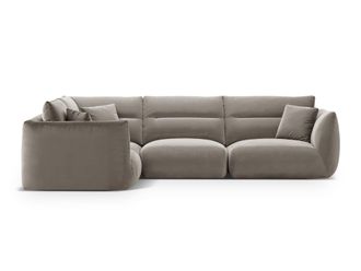 CXL by Christian Lacroix Sof&aacute; esquinero izquierdo 5 plazas de terciopelo cemento