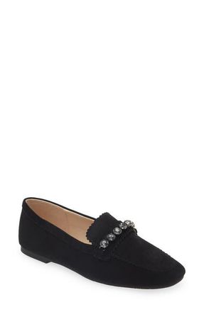 Pelle Moda Herron Crystal Embellished Loafer in Black at Nordstrom, Size 9.5